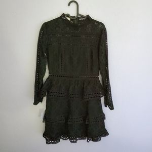 Crochet Black Mini Dress